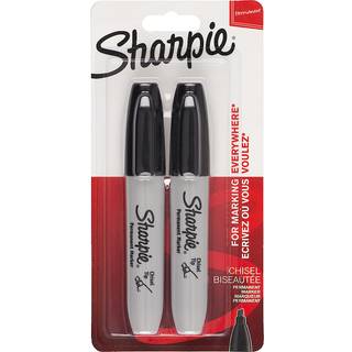 Sharpie Permanent Markers | Mejselspids | Sort | 2 styk