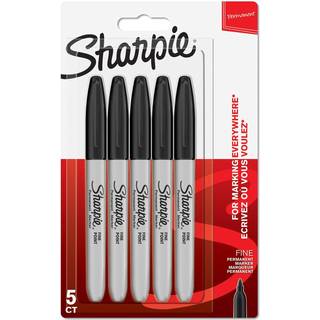 Sharpie Permanent Markers | Fin spids | Sort | 5 styk