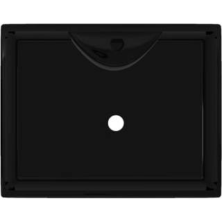 Keramisk håndvask vandhanehul sort firkantet