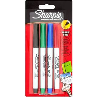 Sharpie Permanent Markers | Meget fin spids | Forskellige klassiske farver | 4 styk