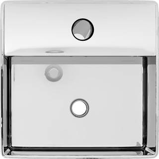 håndvask med vandhanehul 38 x 30 x 11,5 cm keramik sølvfarvet