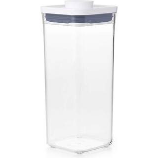 POP Container Kvadratisk Opbevaringsboks, Transparent/White, 1600 ml