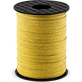 Plastic ribbon, gold, 5mm/225m