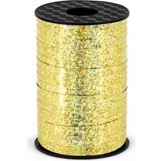 225 m Holographic Guld Gavebånd 5 mm – Perfekt til festlig indpakning og dekoration