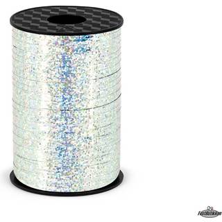 225 meter Holographic sølv gavebånd 5 mm