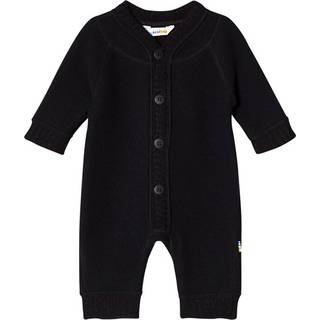 Sort Soft uld heldragt med knapper