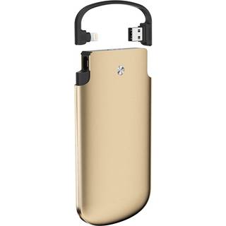 Zikko PowerBag, 6000 mAh iPhone og iPad powerbank, MFI Lightning cable, Gold