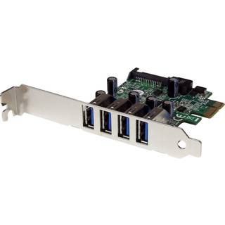 StarTech.com 4 Port PCI Express PCIe SuperSpeed USB 3.0 Controller Card Adapter with SATA Power