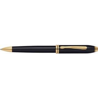 Cross Townsend Repillable Ballpoint Pen Medium Ballpen 23 karat guldbelagte aftaler inkluderer luksus gave?ske - sort lak