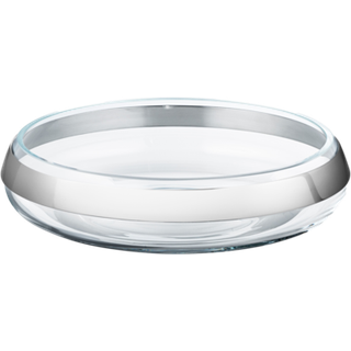 DUO skål, mellem, Georg Jensen, Mundblæst glas / Blankt rustfrit stål
