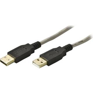 DELTACO USB 2.0 kabel Type A han - Type A han, guldpletterede stik, le