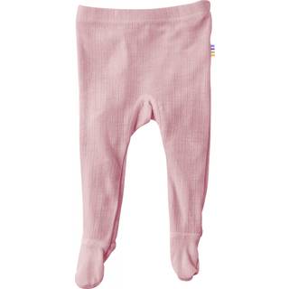 Leggings med fod i rosa ren uld