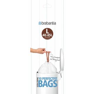 brabantia Size L - trash can liner - 45 L - high-density polyethylene (HDPE) - white - pack of 12 x 10