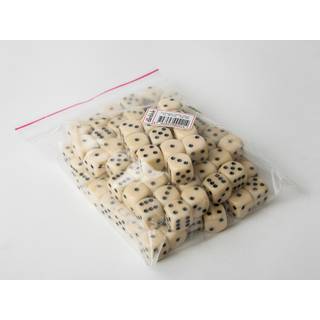 Terninger creme 16 mm 100 stk