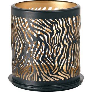 DUNI SAFARI Zebra Lysestage Metal Sort Ø75x75mm 8 stk (188177)