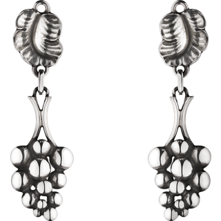 Georg Jensen Moonlight Grapes Vintage øreclips, oxideret sterlingsølv