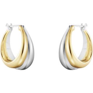 CURVE store øreringe, Georg Jensen, Sterlingsølv / 18 kt. guld