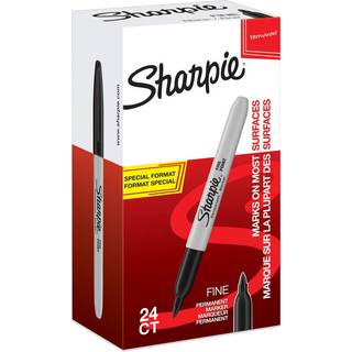 Sharpie Permanent Markers | Fin spids | Sort | 24 styk