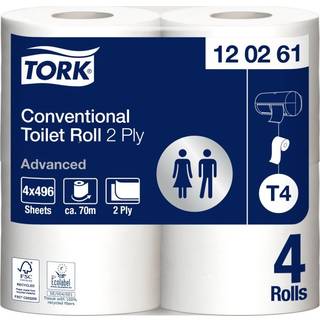 TORK Toiletpapir T4 2-lag P 68,3 m 24 rl Hvid Advanced (120261)