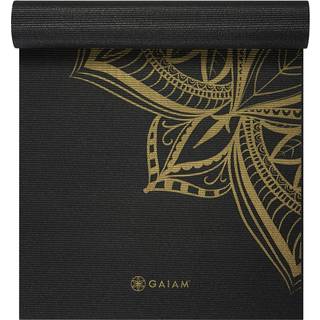 GAIAM 6 mm Premium Metallic Yoga Mat Yogamåtte størrelse 61 x 173 x 0,6 cm farve sort