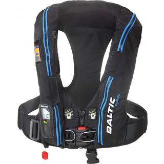 Oppustelig redningsvest Baltic Force 190N Sele SLA, automatisk, sort + kulsyrepatron 38 gram, 40 - 120 kg