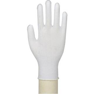 Bomuldshandske, hvid tricot med knopper | Large