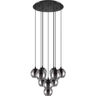 Hængelampe Ariscani, sort, Ø 65 cm, stål/glas, 10 lyskilder.