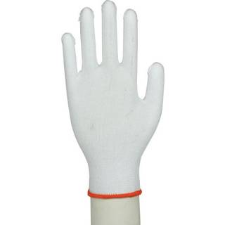Bomuldshandske Tricot Str. 8 12 par Hvid Latex i elastikken