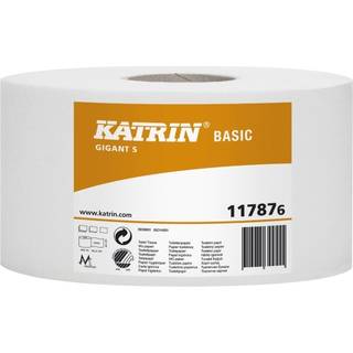 Katrin Toiletpapir Jumbo Mini 1-lag Hvid 265 m Basic Ø18,5 cm 12 rl (117873)