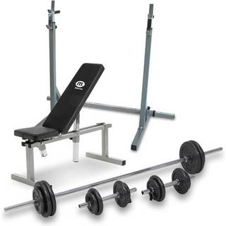 Bänk, Ställning, Skivstångsset & Hantelset 65 kg, JTC Power