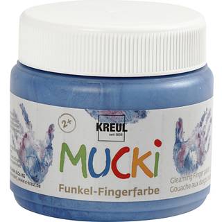 Mucki Fingermaling Metallic Blå 150ml - Kreativ Leg