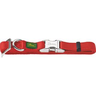 HUNTER hundehalsbånd m/aluminium spænde - rød M