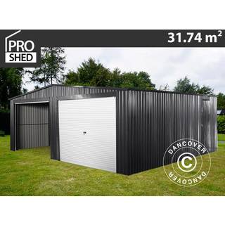 Metalgarage dobbelt 6,37x5,13x2,41m, 31,74m²,ProShed®, Antracit