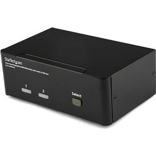 StarTech.com 2 Port Dual DisplayPort USB KVM Switch w/ Audio & USB Hub
