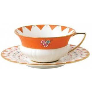 Wedgwood - Wonderlust Peony Diamond Teacup  Saucer - Tekopper - Flerfarvet