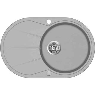 køkkenvask enkelt vask oval granit grå
