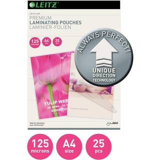 Leitz UDT A4 lamineringsfolie 125 µm (25 ark) - På lager i butik