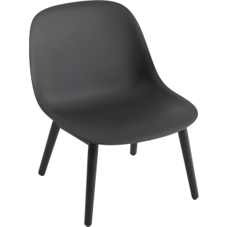 Muuto Fiber loungestol wood base dusty green, dusty green ben