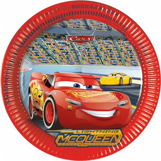 8 stk. Cars® 3 Paptallerkner 23 cm – Perfekt til børnefødselsdagen