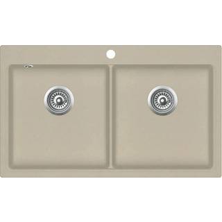 køkkenvask granit dobbelt vask beige