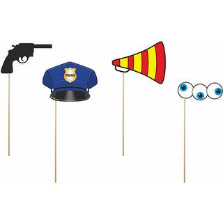 4 Stk. Props - Pistol, Politihat- Fotos sticks