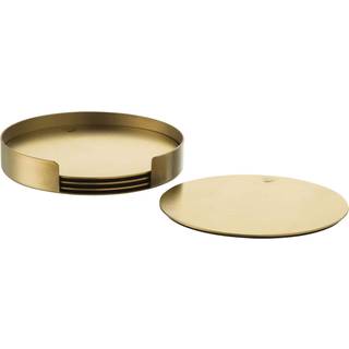 Orrefors Peak glasbrikker med holder 4-pak Messing