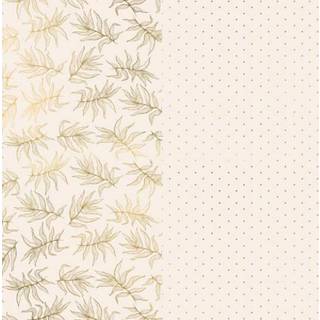 2 stk. Indpakningspapir Pink med guld med blade og prikker 70x200cm