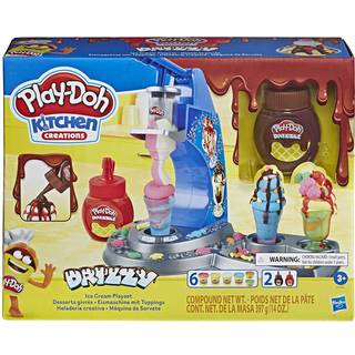 Play-Doh Kitchen Creations Drizzy Iskrem Legetøjsæt med Dryppe-sammensætning - Skab Farverige Isdesserter, Isvafler og Krymmel