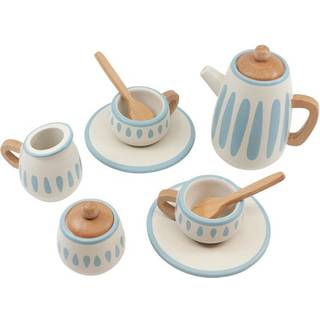 Sebra Te-sæt I træ, classic white/dusty teal