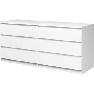 Naia Dobbelt kommode 6 skuffer - Hvid ask