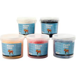 Foam Clay® Primærfarver - 5x560g til kreative projekter