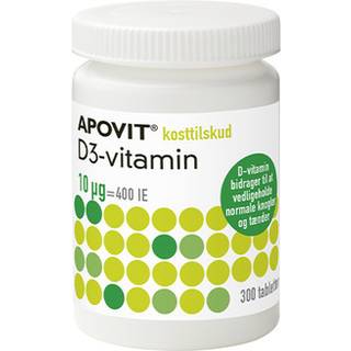 Apovit D3-vitamin tabletter (10 µg) 300 stk