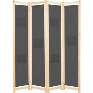 4-panels rumdeler 160 x 170 x 4 cm stof brun