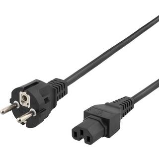 DELTACO power cord CEE 7/7 - IEC C15, 2m, black